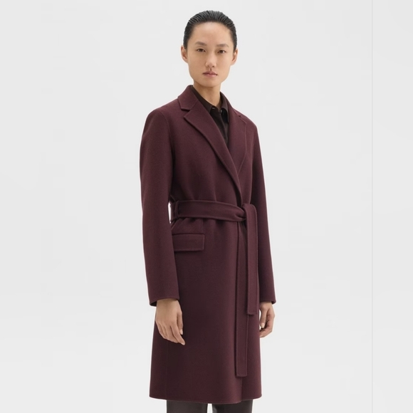 Theory Wrap Coat in Double-Face Wool-Cashmere, size S - Picture 2 of 14